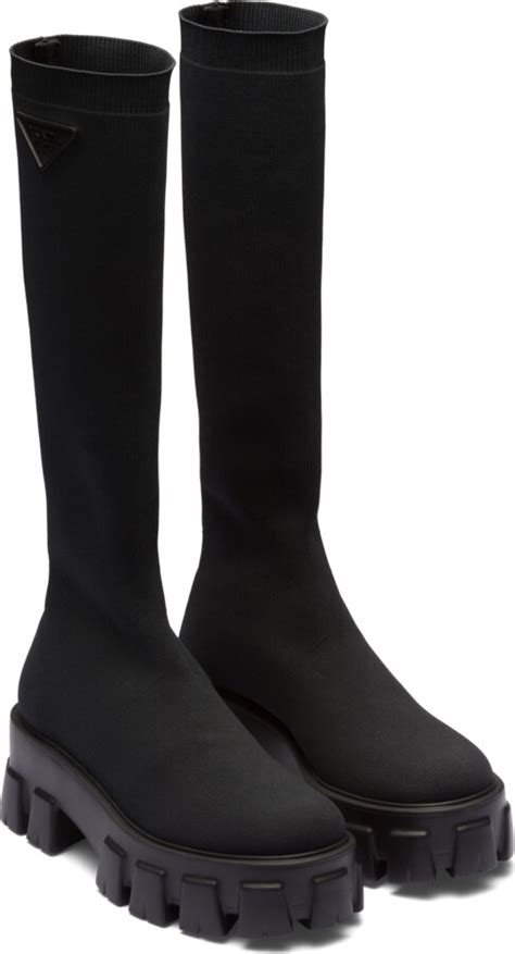 prada monolith knit boots|prada monolith gabardine boots.